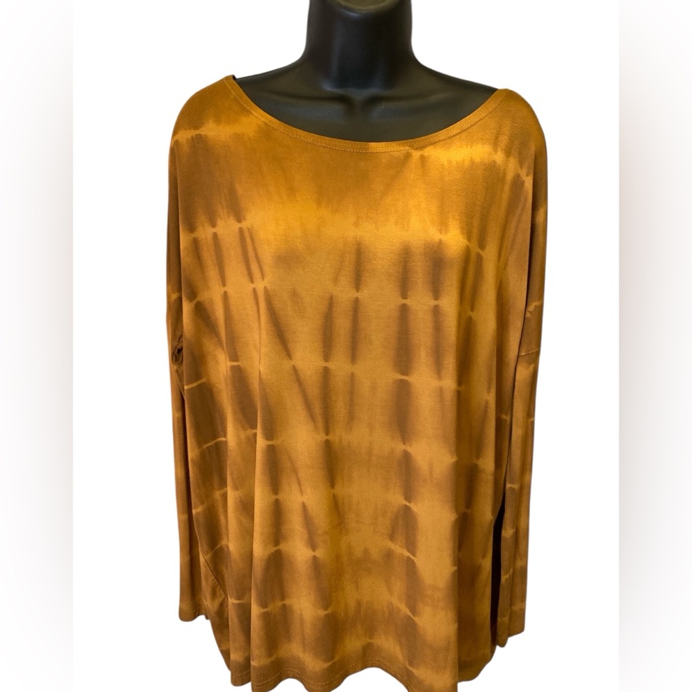 Piko 1988 Gold Oversized Bamboo Tye Dye Long Sleeve Blouse top XL
